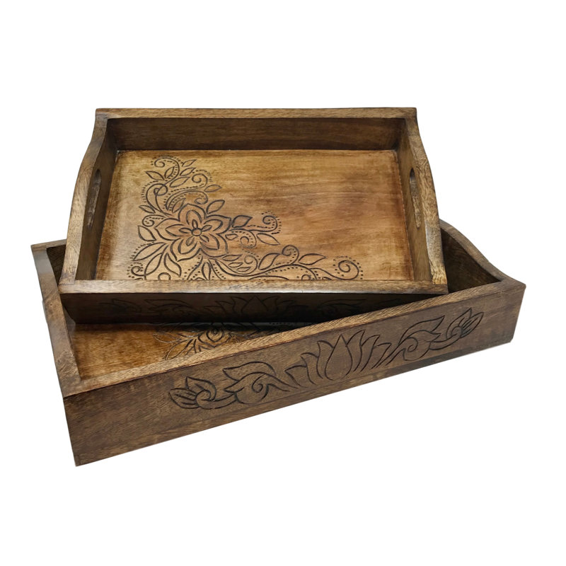 Martinique Wood Tray - Set of 2