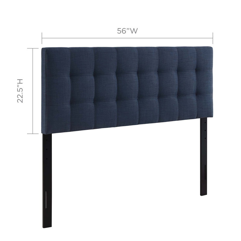 Lily Upholstered Fabric Headboard, Full, Navy