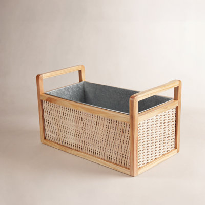 Rattan & Wood Beverage Tub