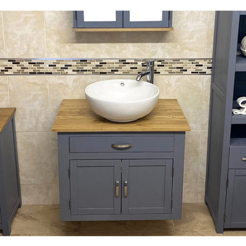 Ahearn 750mm Single Bathroom Vanity with Vessel Ceramic Basin