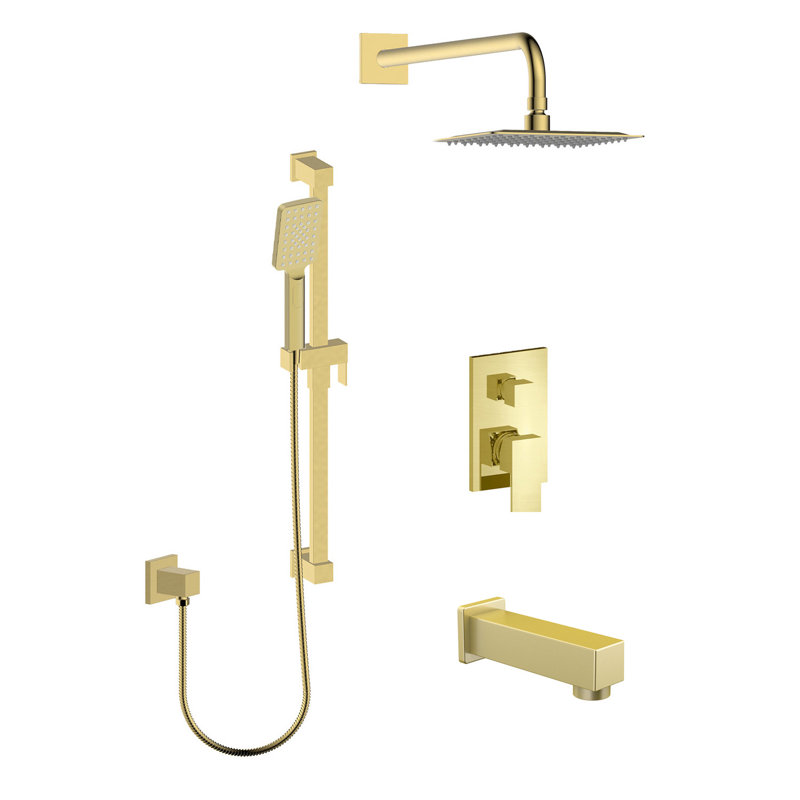 Ensemble de bain-douche Vasso-III-Gd, Laiton brossé