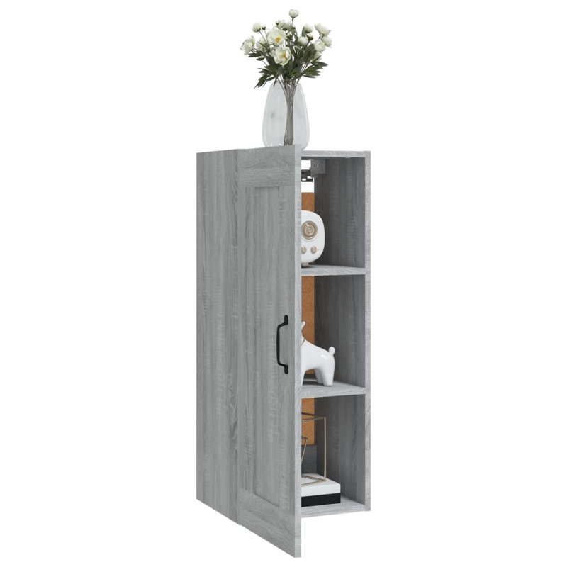 Kanesu Display Cabinet, 60cm H x 50cm W x 31cm D, Grey Sonoma