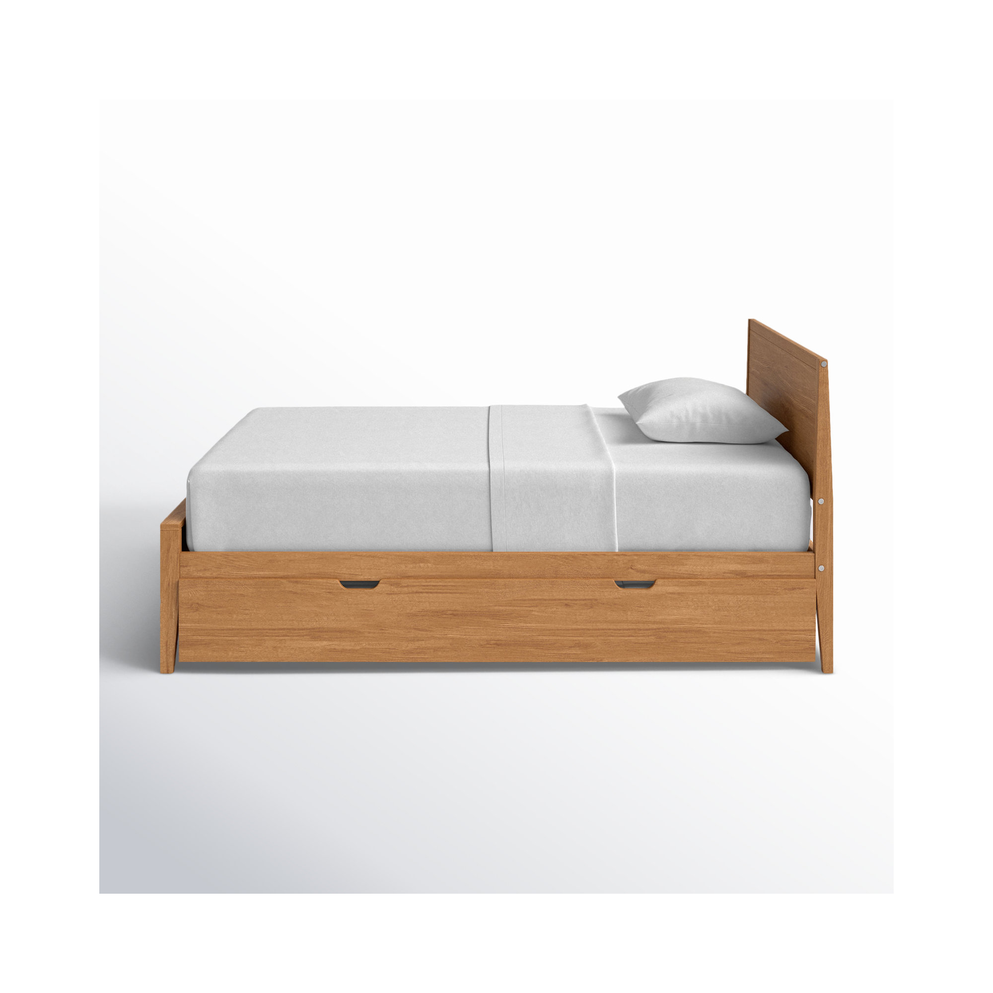 Rosenthal Solid Wood Trundle Bed, Pecan, Full/Double