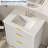 24" Fluted Bathroom Vanity with Sink, Farmhouse Freestanding Vanity Cabinet with 2 Drawers & Flip Drawer, Easy Clean, White-123520210-123520212