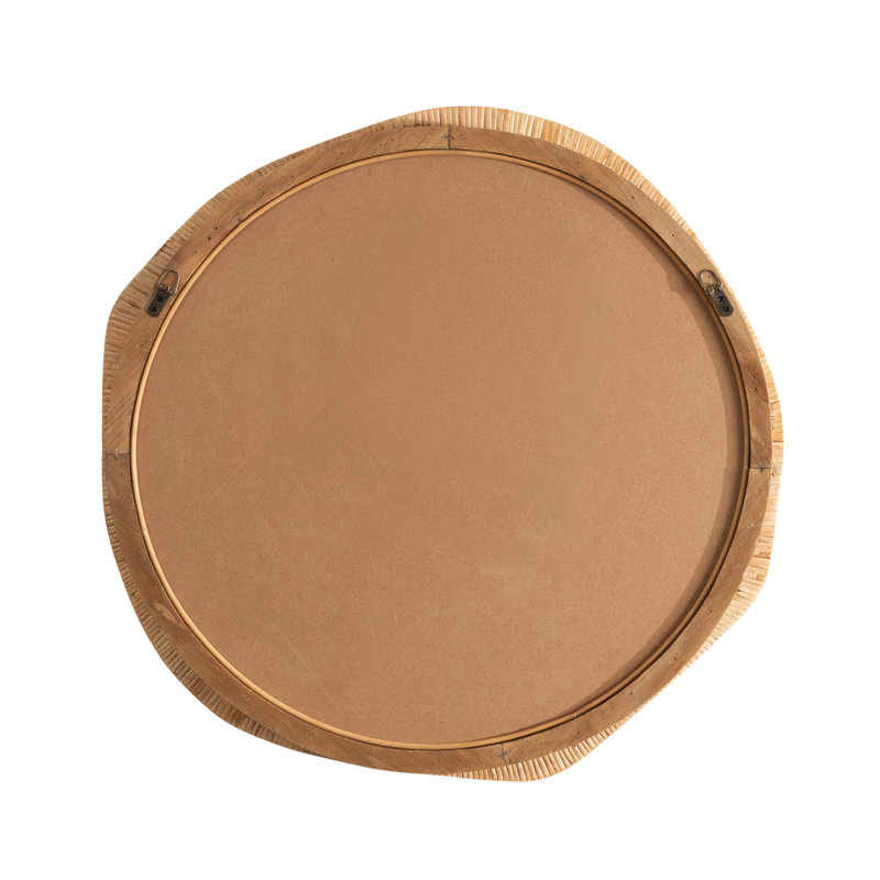 Rahfy Coastal Irregular Round Rattan Wall Mirror