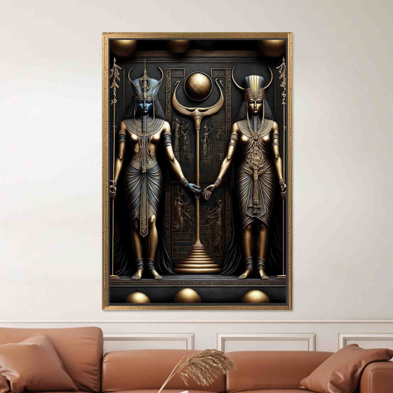 Anubis, impression sur toile, décor égyptien moderne, impression sur toile dorée 1P