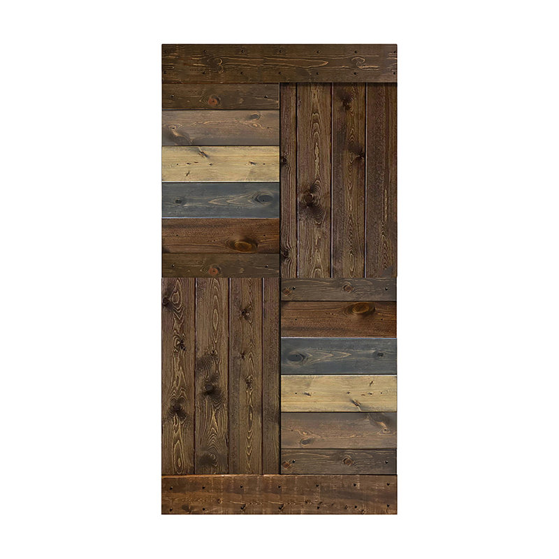Porte de grange coulissante de style S brevetée sans quincaillerie d'installation (dalle de porte seulement) - Assemblage requis
