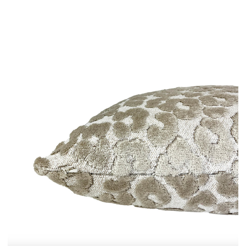 Housse de coussin en velours, Blanc / imprimé animal, H 22 po x l 22 po