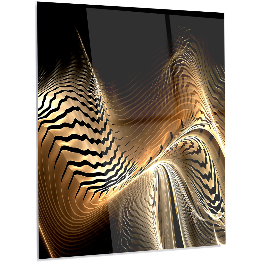 'Brown Black Abstract Fractal Design' Graphic Art on Metal Design Art 
