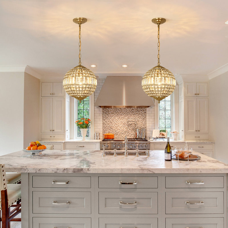 Allie Crystal 1-Light Globe Chandelier