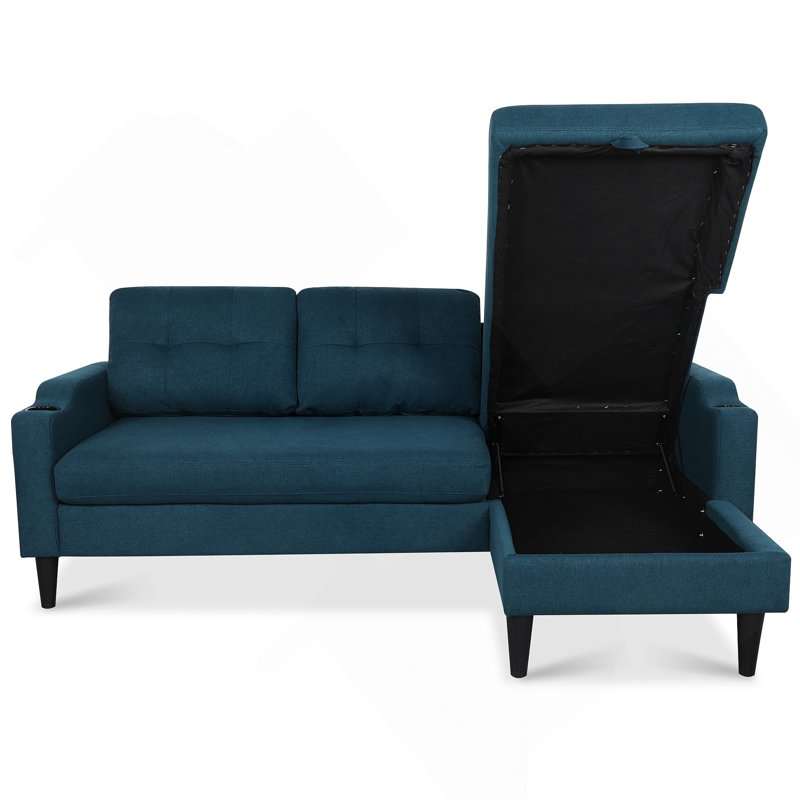 Sofa, Blue Fabric