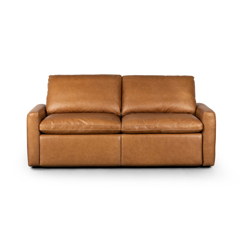 Tillery 78" Upholstered Power Reclining Loveseat, Sonoma Butterscotch Genuine Leather