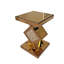 Table d'appoint miroir à effet diamant, table basse d'appoint brune, petite table miroir pour salon, chambre à coucher,