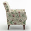 Chaise avec accoudoirs en mélange de polyester à motifs, structure en bois de bouleau massif avec pieds fuselés bruns, chaise d'appoint rembourrée de mousse avec garniture pour le bureau du salon