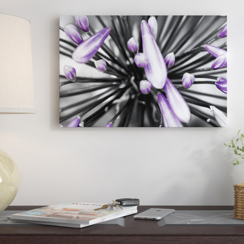« mauve fleur », reproduction de photo sur toile tendue, H 8 po x l 18 po x P 26 po, Toile avec cadre noir, Pas de tapis