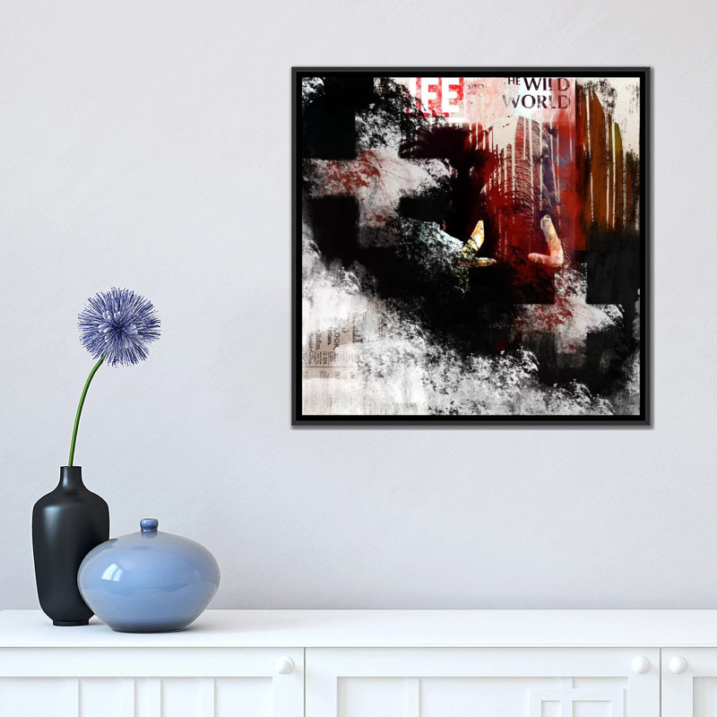 Albree Modern The Wild World, impression sur toile, H 18 po x l 18 po x P 1,5 po, Toile avec cadre flottant noir