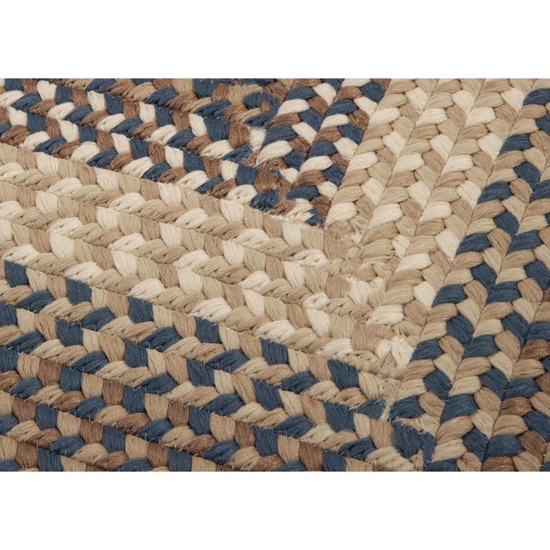 Tapis bleu à motif géométrique tressé Dietz, Rectangle 2 pi x 3 pi