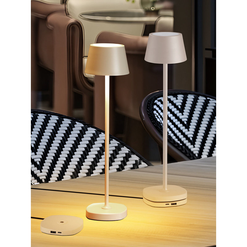Lampes de table DEL rechargeables avec station de charge, IP54, commande tactile, à intensité variable, blanc doux 2700K