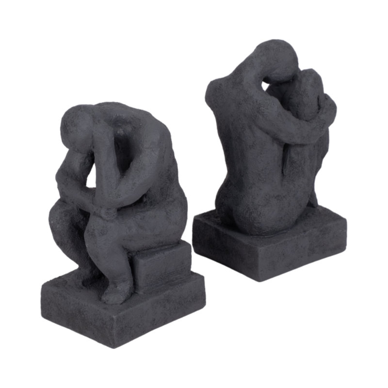 Figurines décoratives en résine de polyrésine, H 7 po x l 8 po x P 3 po, Noir