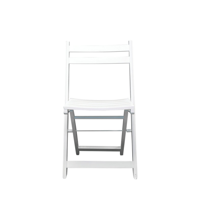 Hong Wood Folding Chair, White