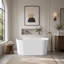 Baignoire autoportante en acrylique de 55 po, petite baignoire, drain chromé Toe-Tap, certifié Cupc
