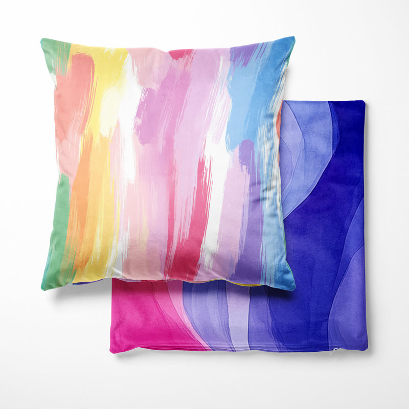 Coussin Boho Teens - Rainbow Air - imprimé mauve, H 20 po x l 20 po