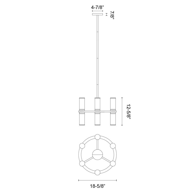 Revolve 12 - Light Chandelier, Polished Nickel
