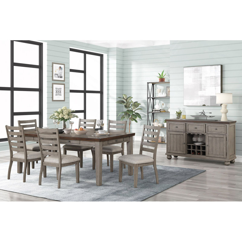 Casual Two Tone 6 Drawer Dining Table