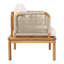 Fauteuil club d'extérieur en bois d'acacia et corde avec coussins (ensemble de 2 / MP2)