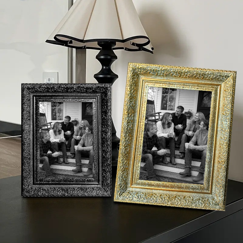 Cadre photo chaud 5 pièces x 7 po or antique 1PC pour présentation de photos d'anniversaire, Antique Gold, 1, L 5 po x H 7 po