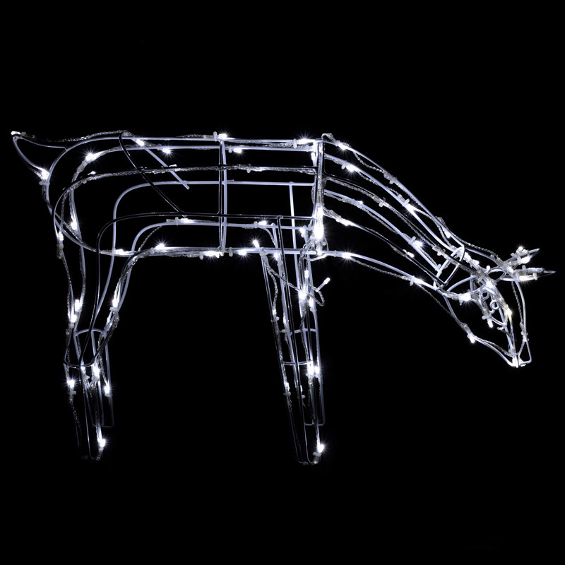 68cm Large 3D Twinkling Reindeer Christmas Lighted Display with Pre-Lit 80 LED