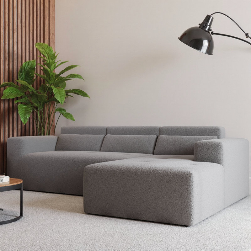 Canapé modulaire de 109 po, canapé en forme de L en peluche avec méridienne de 109 po, canapé modulaire 3 pièces pour salon et appartement, aucun assemblage requis