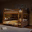 Lit double superposé au-dessus de grand lit double avec tablettes intégrées, lumières à changement de couleur et panneau perforé-661703886-661703884