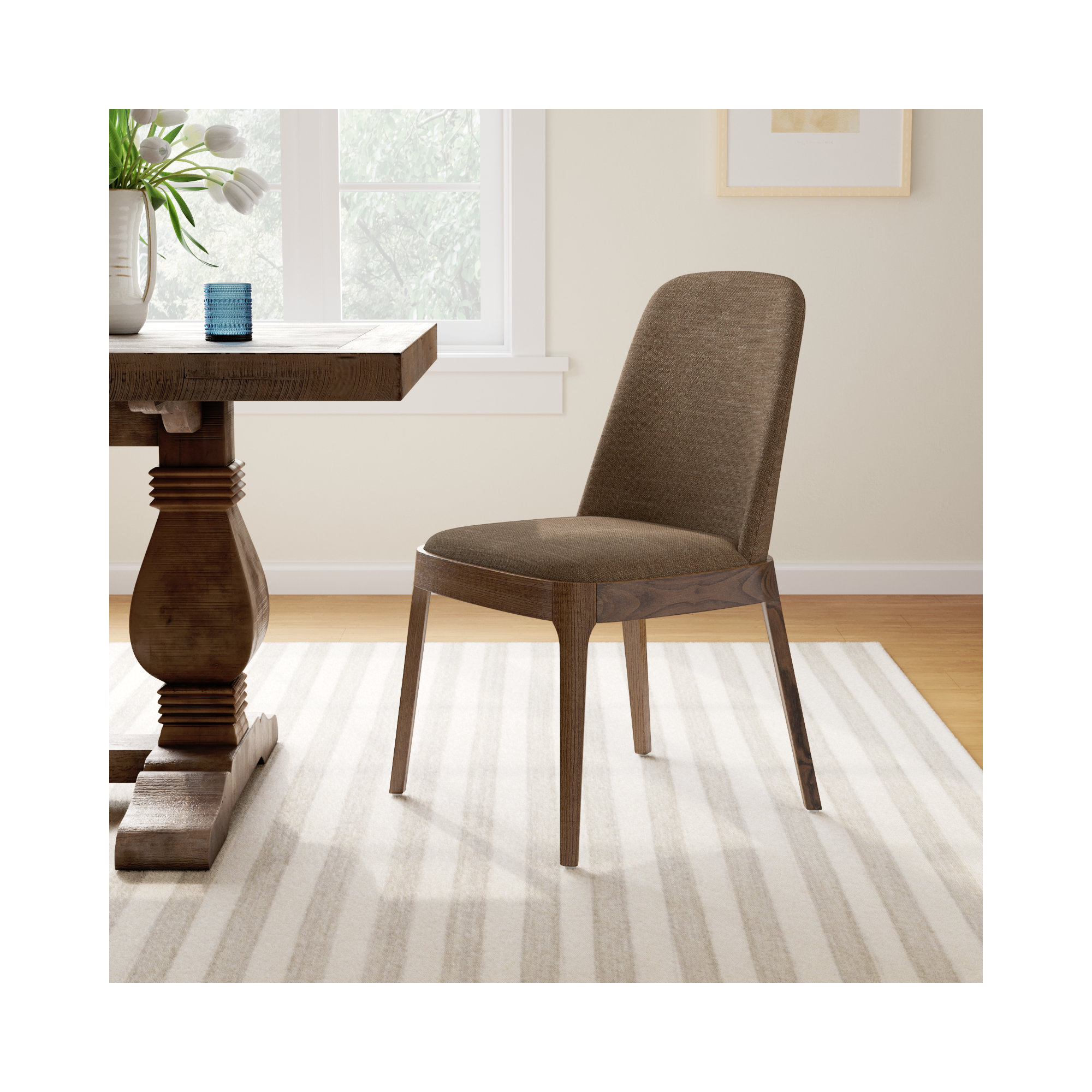 Verdi Dining Chair, Medium/Dark Brown, Green
