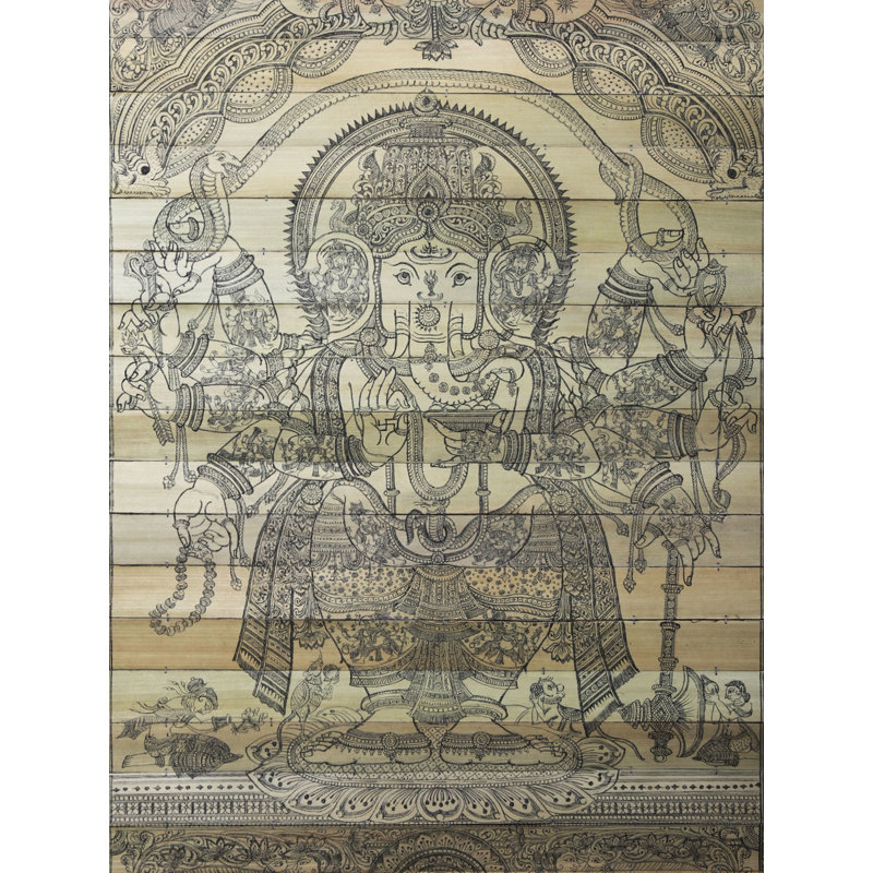 Dix Mahaganapti armés avec un serpent Vaasuki tendu au-dessus de sa tête (basé sur le Ganesha Purana)