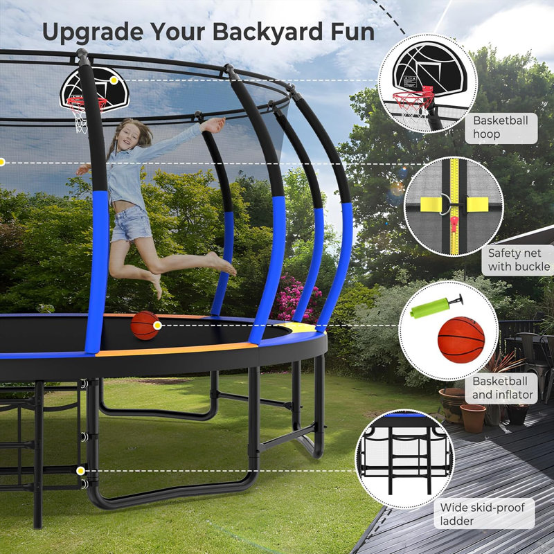 Trampoline Sapphome, Bleu / Orange / Jaune