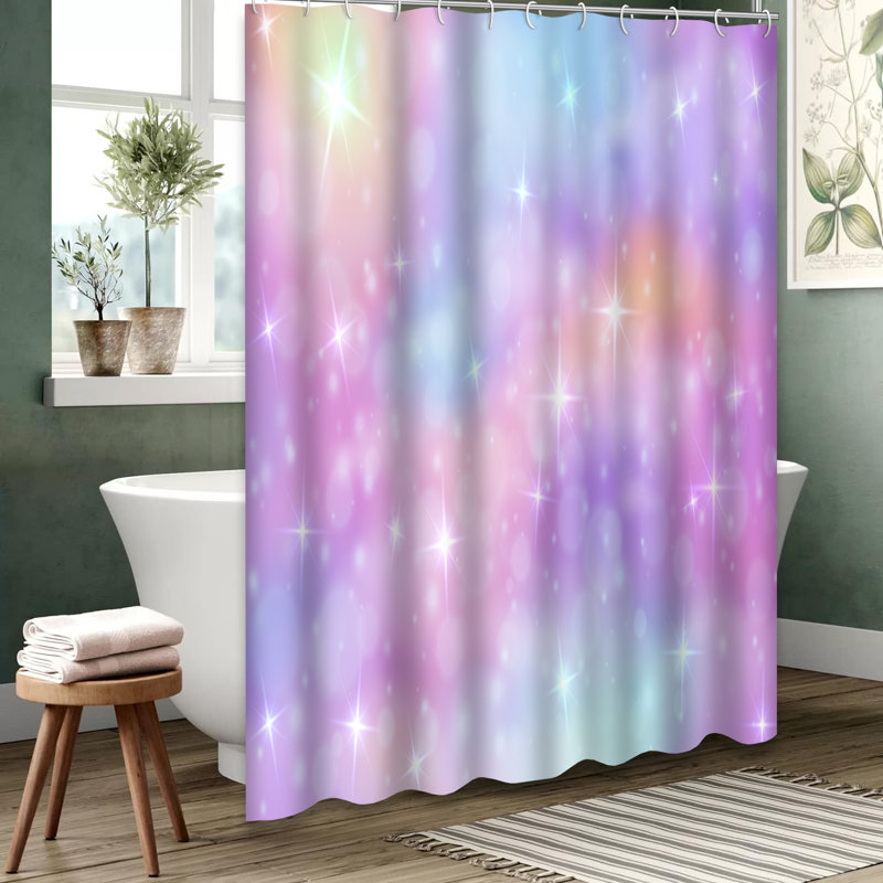 Rideau de douche avec 12 crochets Fantasy Rainbow Sky, L 72 po x l 78 po