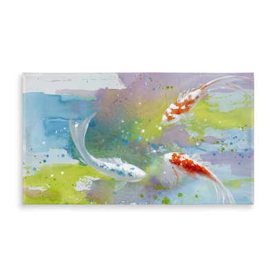 Koi Fish Tablecloth - Blue Asian Animals Home Decor