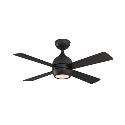 Kwad 44 inch Indoor Ceiling Fan with LED Light Kit and Remote Control - Matte White