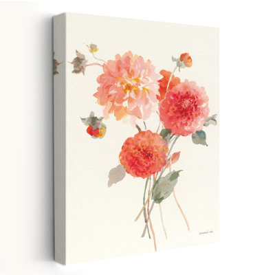 Blossoms And Brown Summer Dahlias II Art