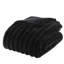 Ensemble d'édredon en fausse fourrure noire très grand 3 pièces avec rembourrage, devant lisse et configuration de taies décoratives assorties, housse de couvre-oreiller chevauchante pour la sécurité des coussins