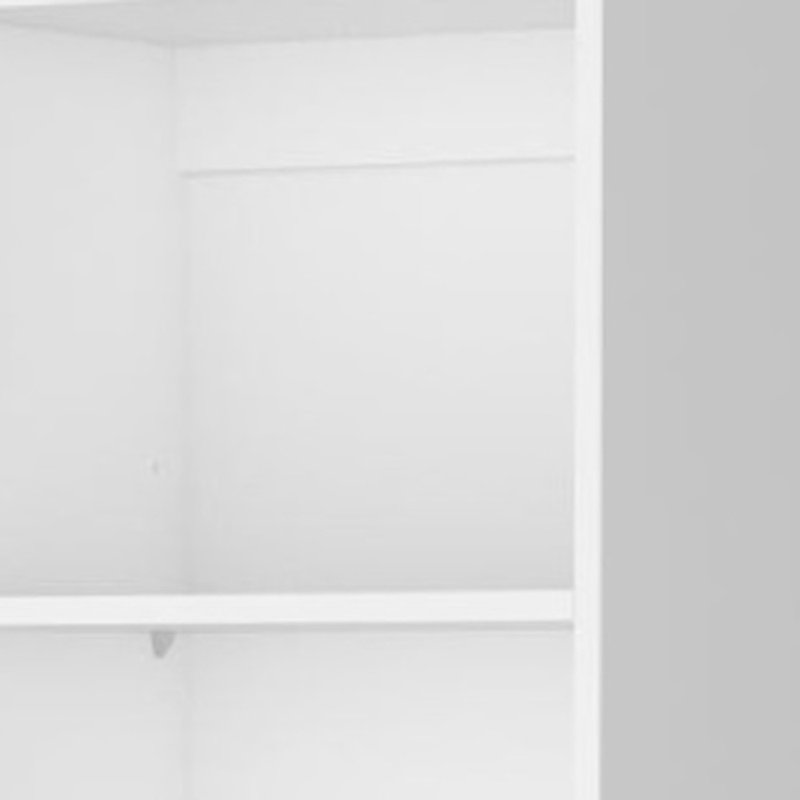 71" White Wood Five Tier Bookcase