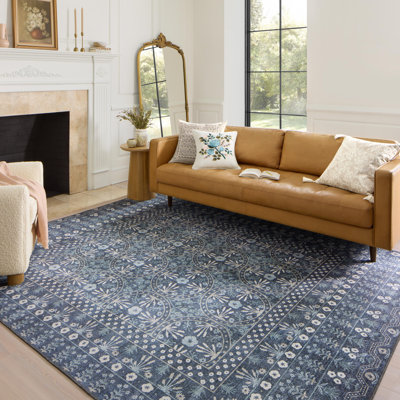 Tapis bleu Rifle Paper Co. x Loloi Maison MAO-03
