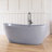 Forma 65'' Freestanding Bathtub Solid Surface Deep Soaking Tubs Double Slippers-103144715