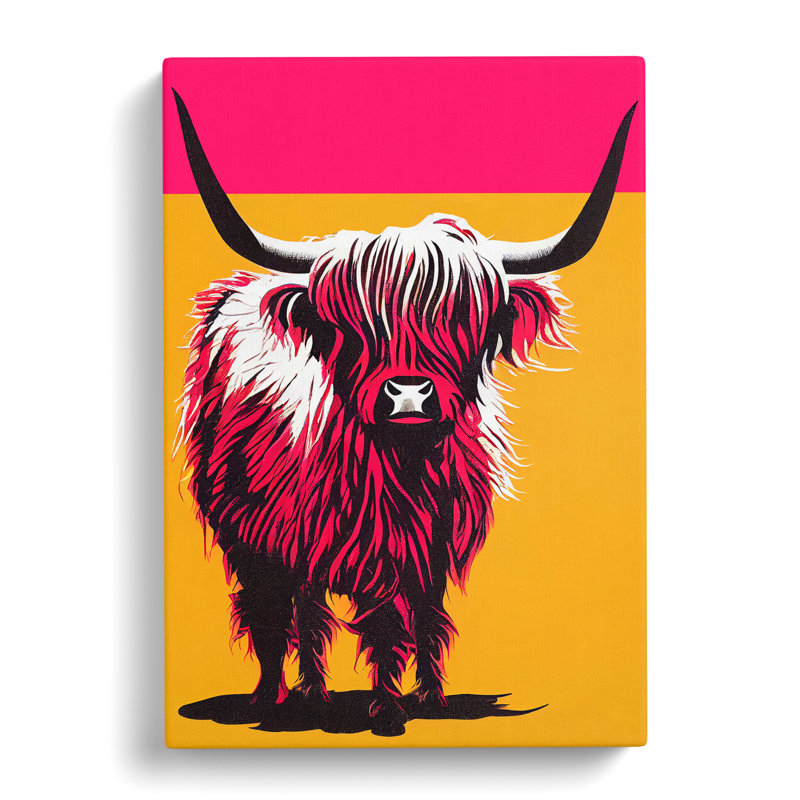 Highland Cow Art No.3 - Wrapped Canvas, 50cm H x 35cm W x 3cm D