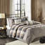 Édredon grand format 7 pièces à chevrons - couleur neutre, imprimé écossais Buffalo, lavable à la machine, édredon, taies décoratives, coussins, jupe pour lit neutre, écossais, rembourrage,