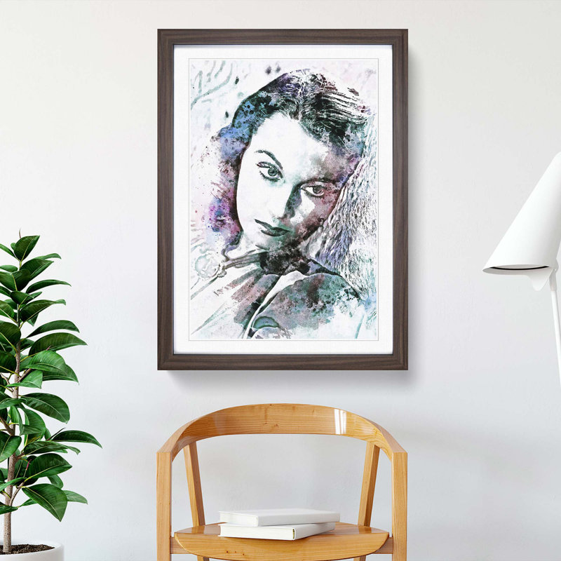 Vivian Leigh in Abstract - Picture Frame Graphic Art Print, Walnut, 60cm H x 40cm W x 2cm D