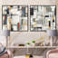 Coopar - Ensemble de 2 collages carrés à formes abstraites-101848022-101848023