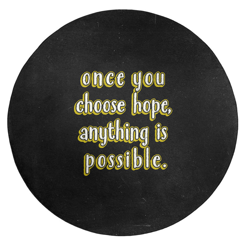 Quotes Chenille Indoor Rug, Round 5'