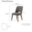 Chaise de salle à manger rembourrée Kyeran de style moderne du milieu du siècle-460677474